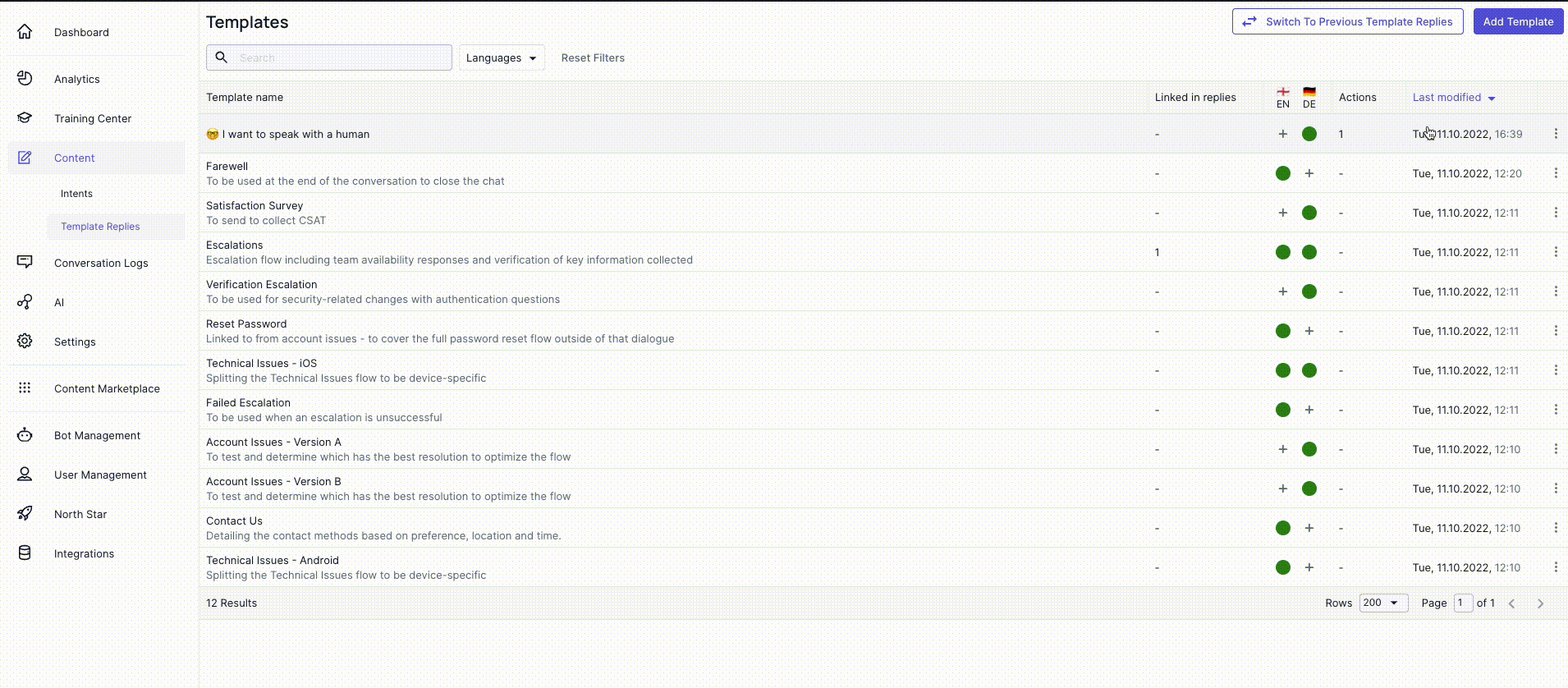 Using templates to draft conversation flows for advanced AI agents – Zendesk help
