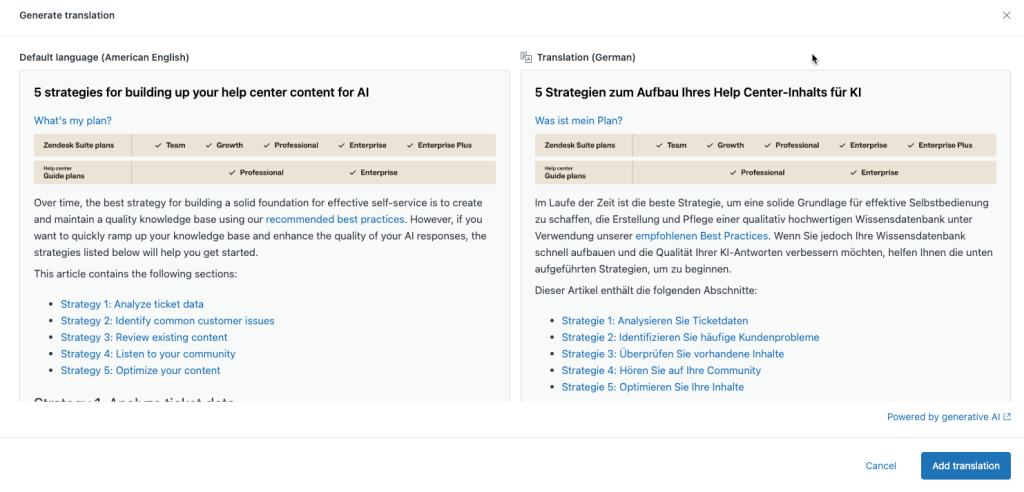 Zendesk Translation