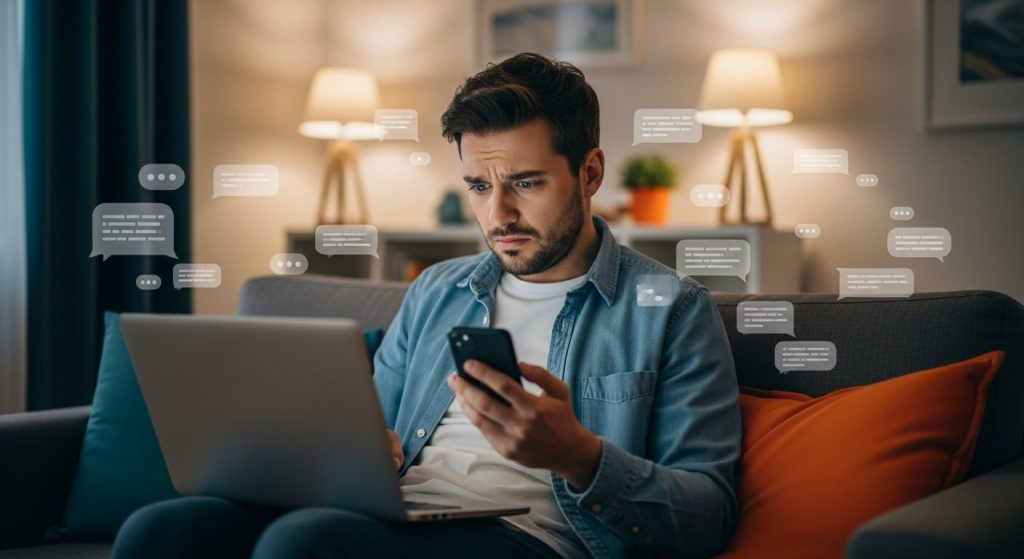 Customer overwhelmed with customer service interaction