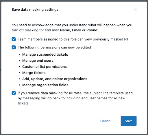 Zendesk Data Masking